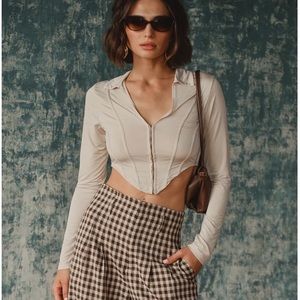 Beige 12th tribe corset top medium